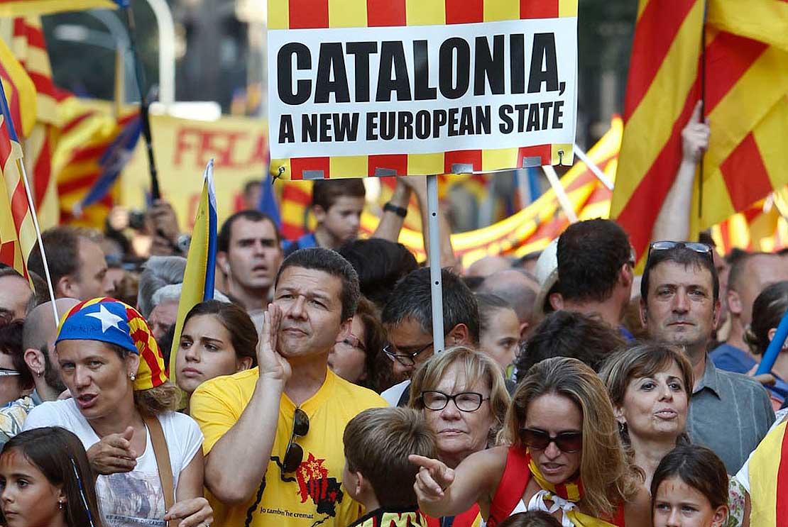 Imagen de una protesta en Cataluña